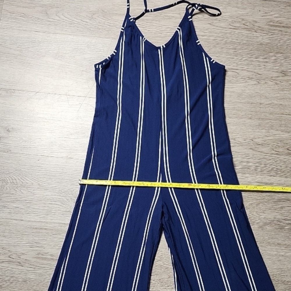 Olivaceous Navy and White Striped Wide-Leg Jumpsuit NWOT - Picture 6 of 14